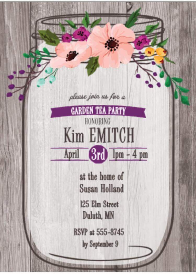 garden mason jar eloping party invitations